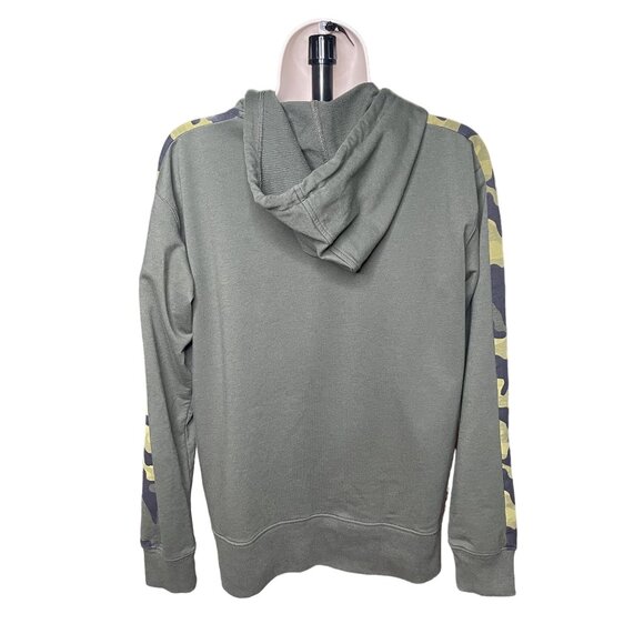 Michael Kors Womens Hoodie Sweatshirt Army Green Camouflage Sleeves Size S u - Picture 9 of 13
